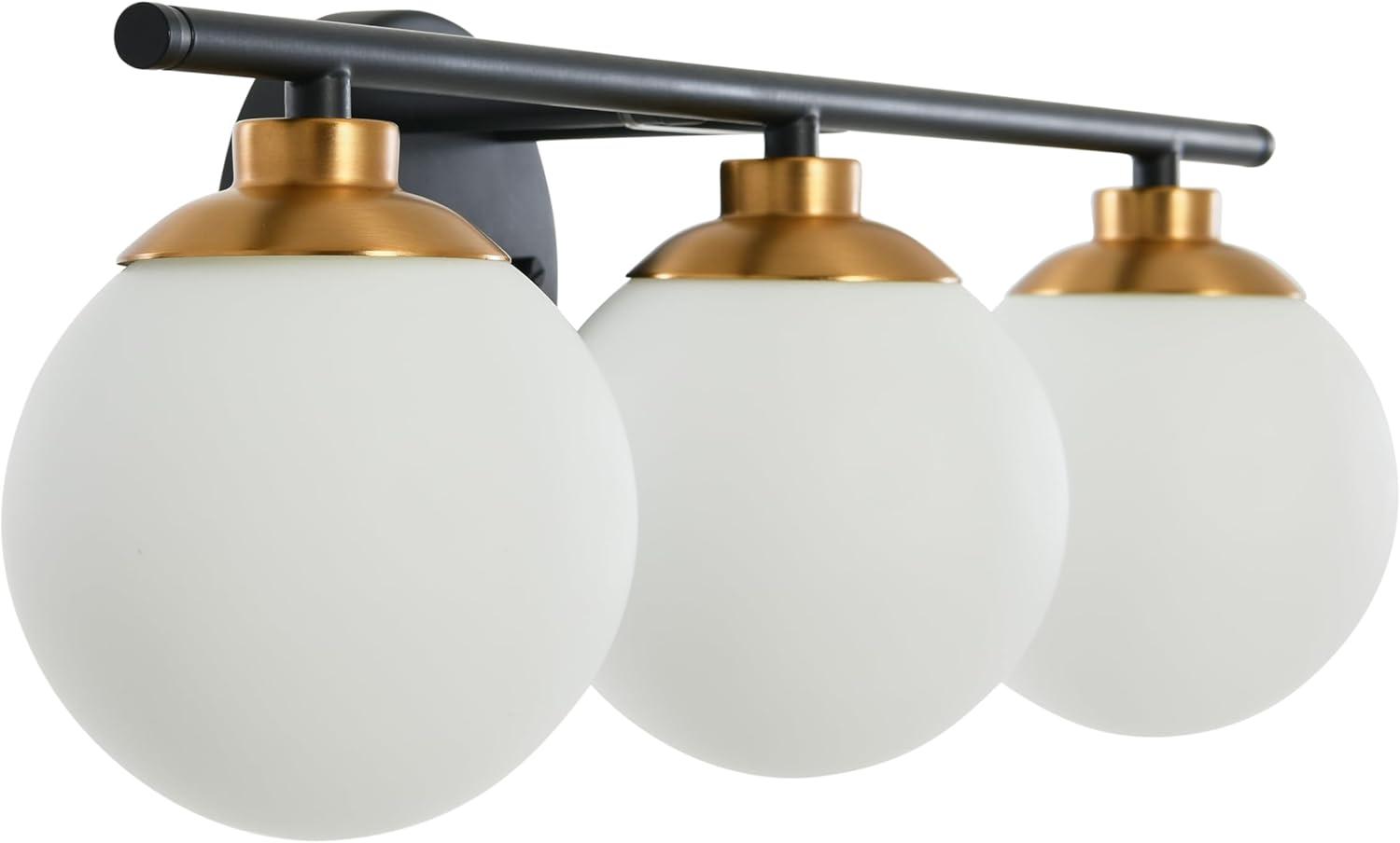 Robert Stevenson Lighting Lorne Metal and Frosted Glass 3-Light Vanity Light Chrome: ETL Listed, Modern Wall Fixture