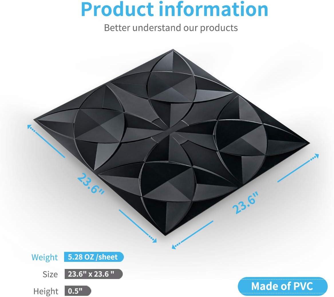 Black Floral 2 ft. x 2 ft. Suspended Ceiling Tile Pack of 12-Piece Decorative Ceiling Tile (48 sq. ft./box)
