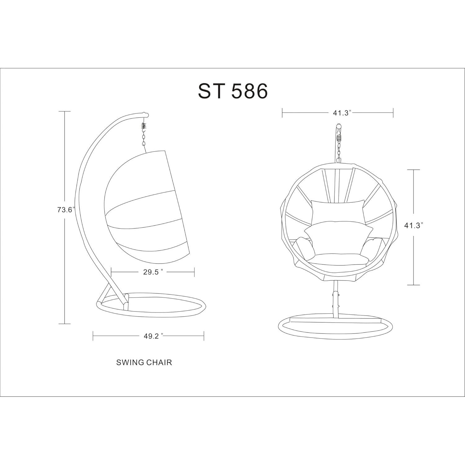 Dakota Fields Kamberlyn 1 Person Swing Chair with Stand
