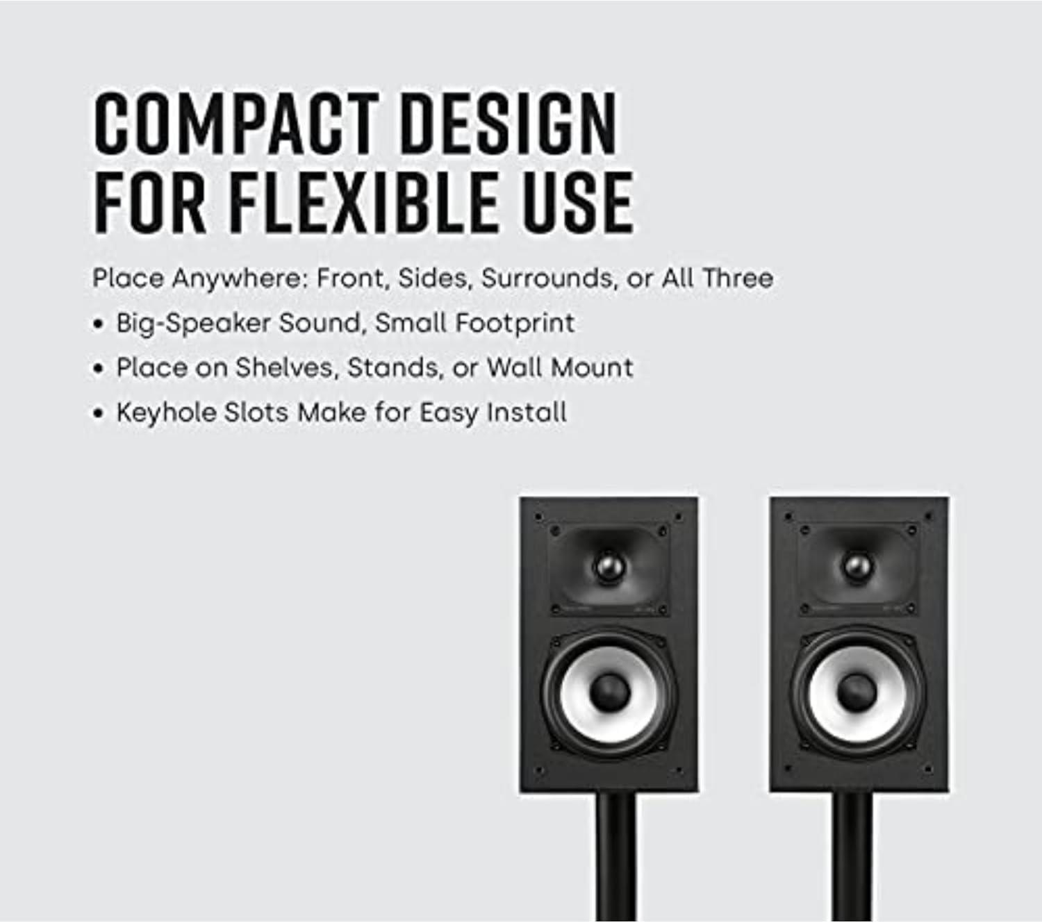 Polk Audio Monitor XT20 High-Resolution Bookshelf Speakers - Pair