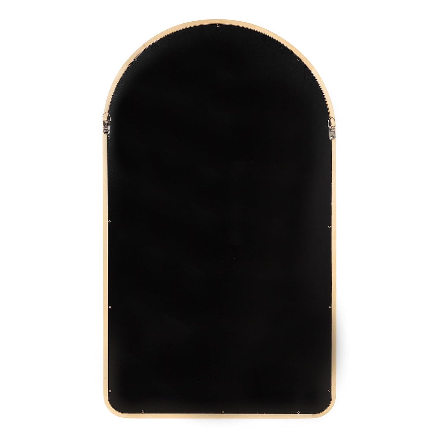 Kate & Laurel All Things Decor 20"X36" Talma Arched Wall Mirror Walnut Brown