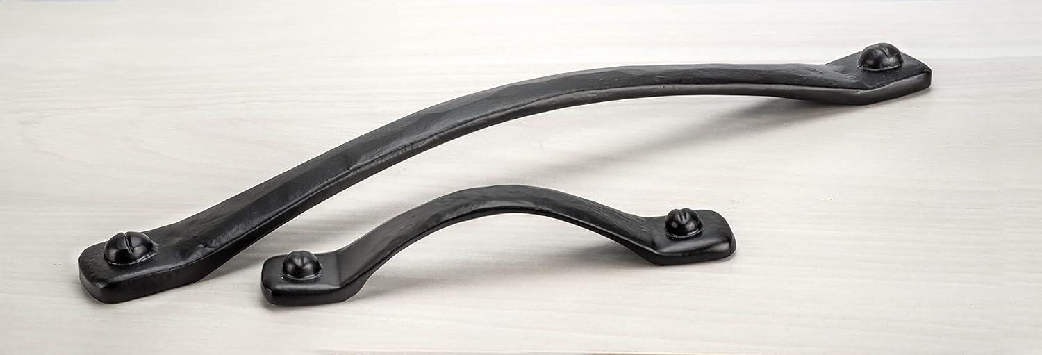 Matte Black Iron Bar Pull Handle with Mounting Hardware