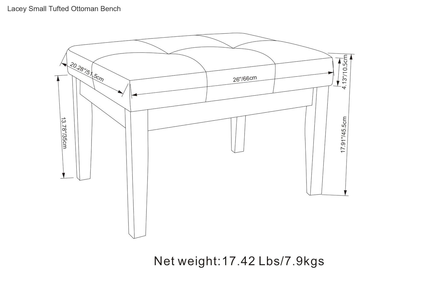 Lacey Small Tufted Ottoman Bench