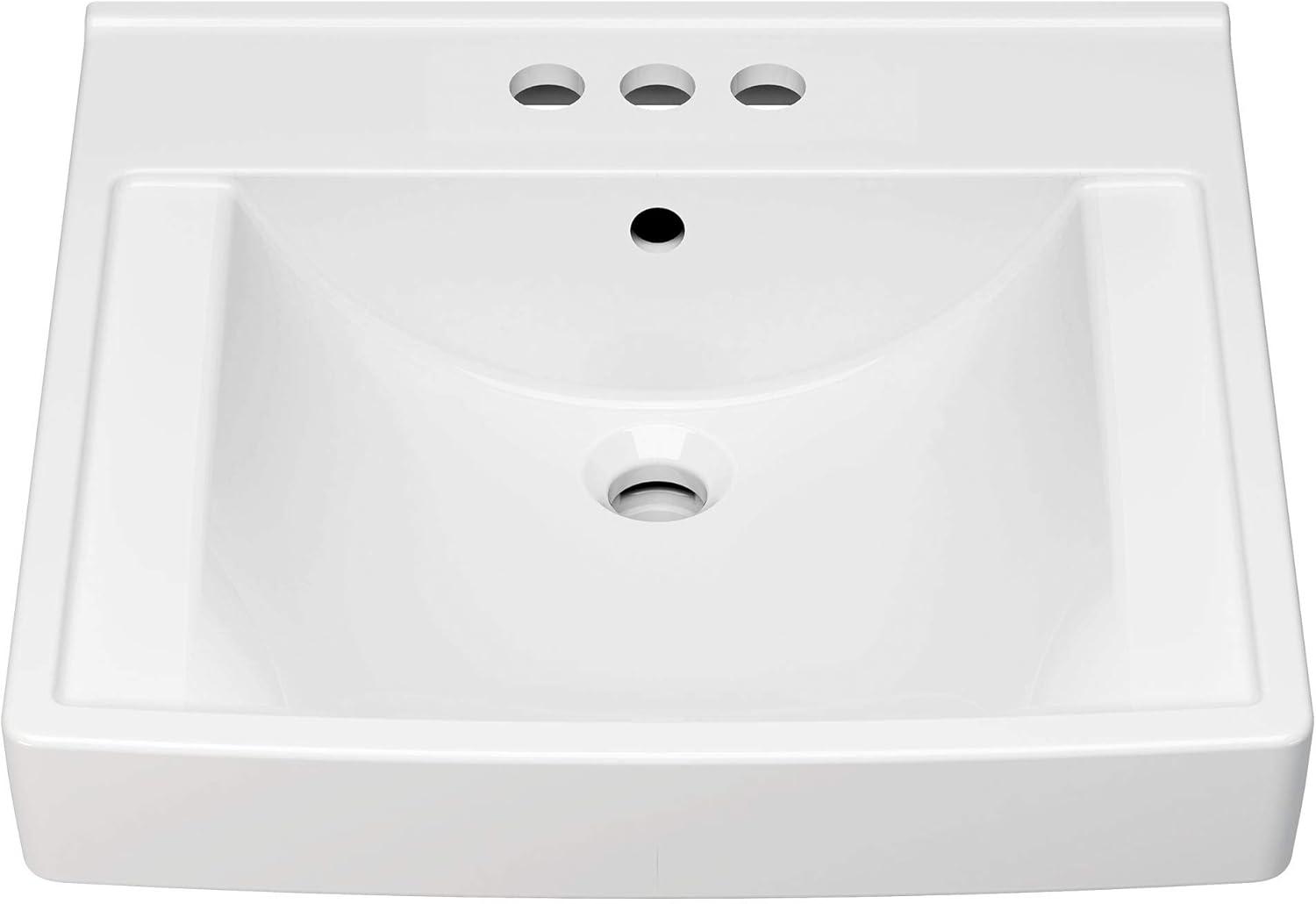 American Standard Decorum 20.25'' White Vitreous China Rectangular Bathroom Sink with Overflow