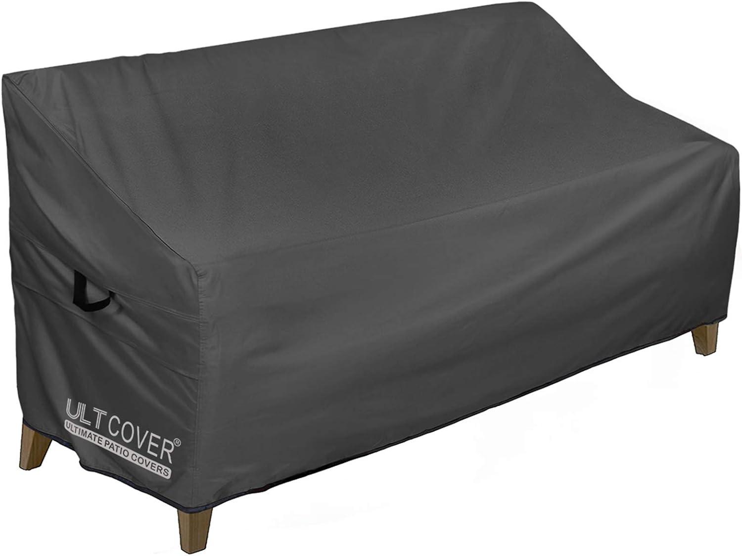 ULTCOVER Waterproof Outdoor Sofa Cover - Heavy Duty Patio Bench Covers 86W x 30D x 35H inch, Black