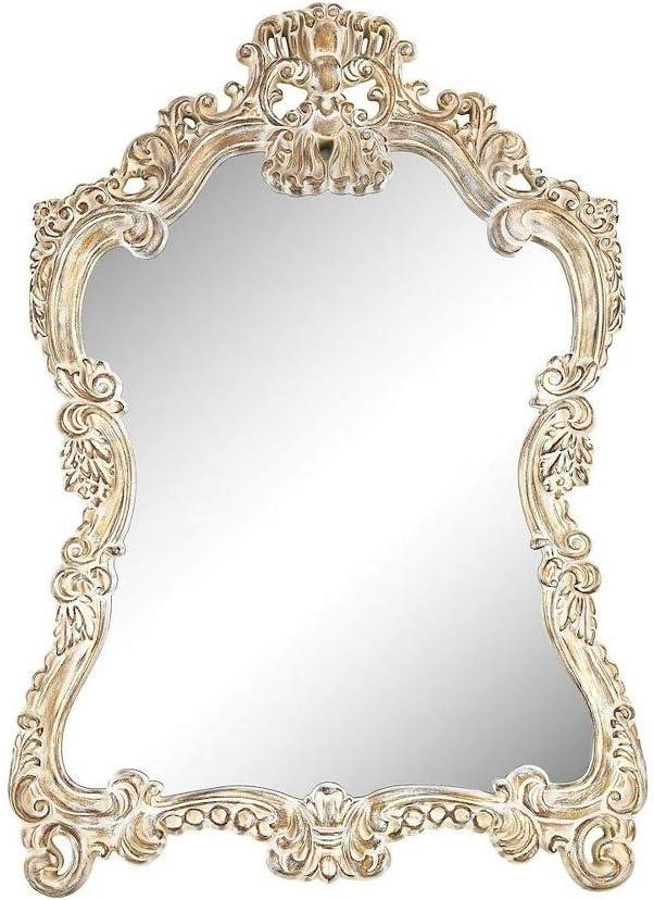 Baroque Belgian Cream and Gold Rectangular Wall Mirror