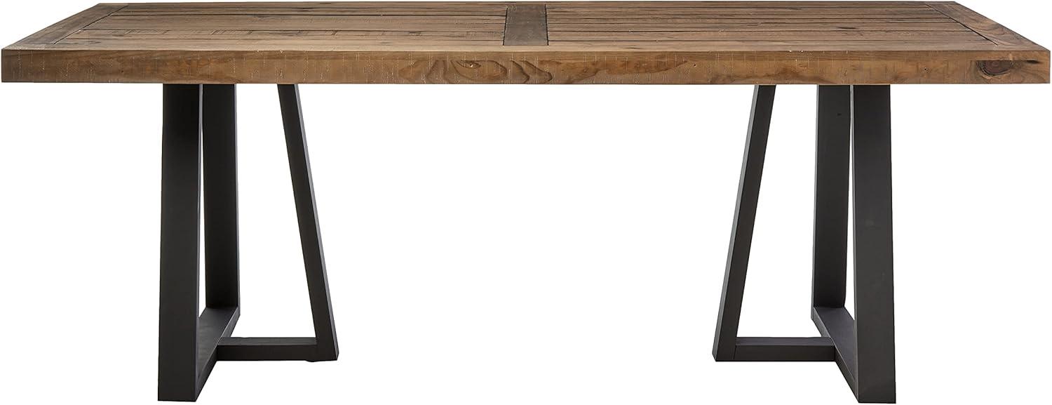 Prairie 84" Reclaimed Wood Rectangular Dining Table in Natural and Black