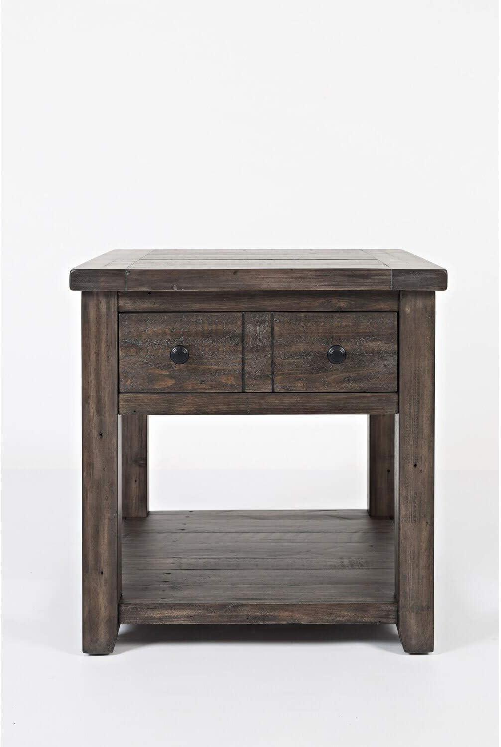 Jofran Madison County Rustic Reclaimed Pine Farmhouse End Table