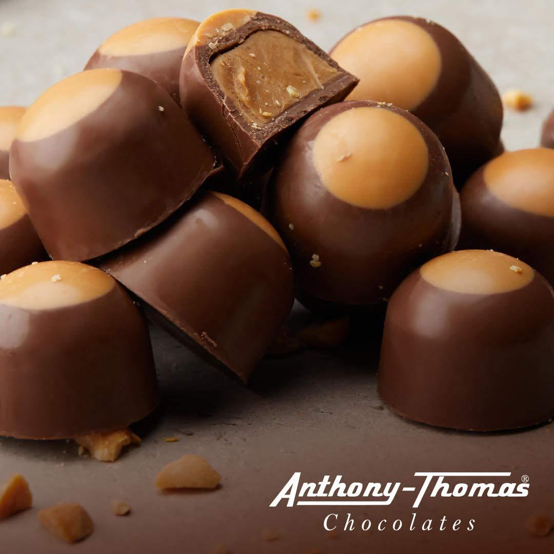 Anthony-Thomas, Peanut Butter & Milk Chocolate Buckeyes in Ohio State Buckeyes Box, Deliciously Delightful Snacks (12 Count)