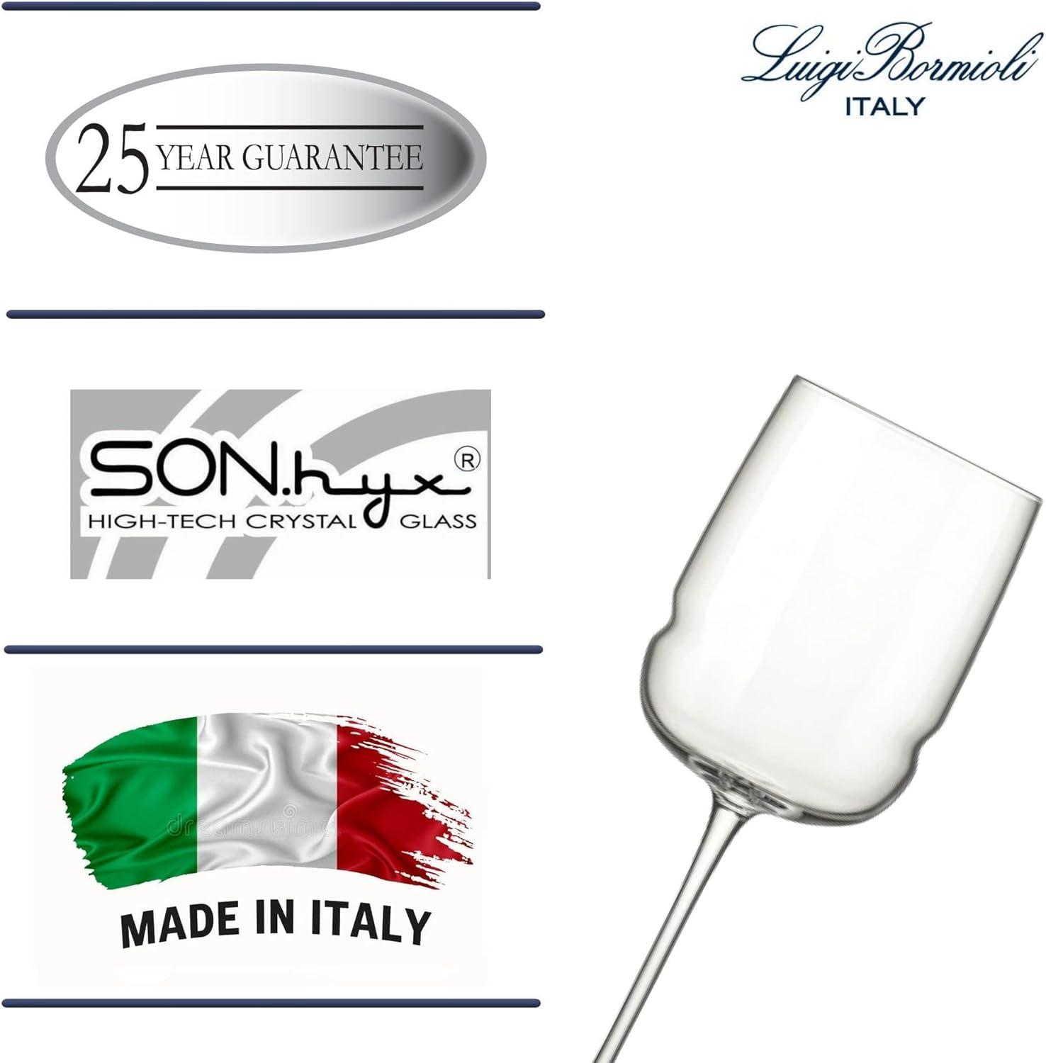 Luigi Bormioli Grandioso Chardonnay 15.25 oz. Wineglass, Set of 4, Titanium Reinforced Stem, Made of SON-hyx Crystal, Made in Italy