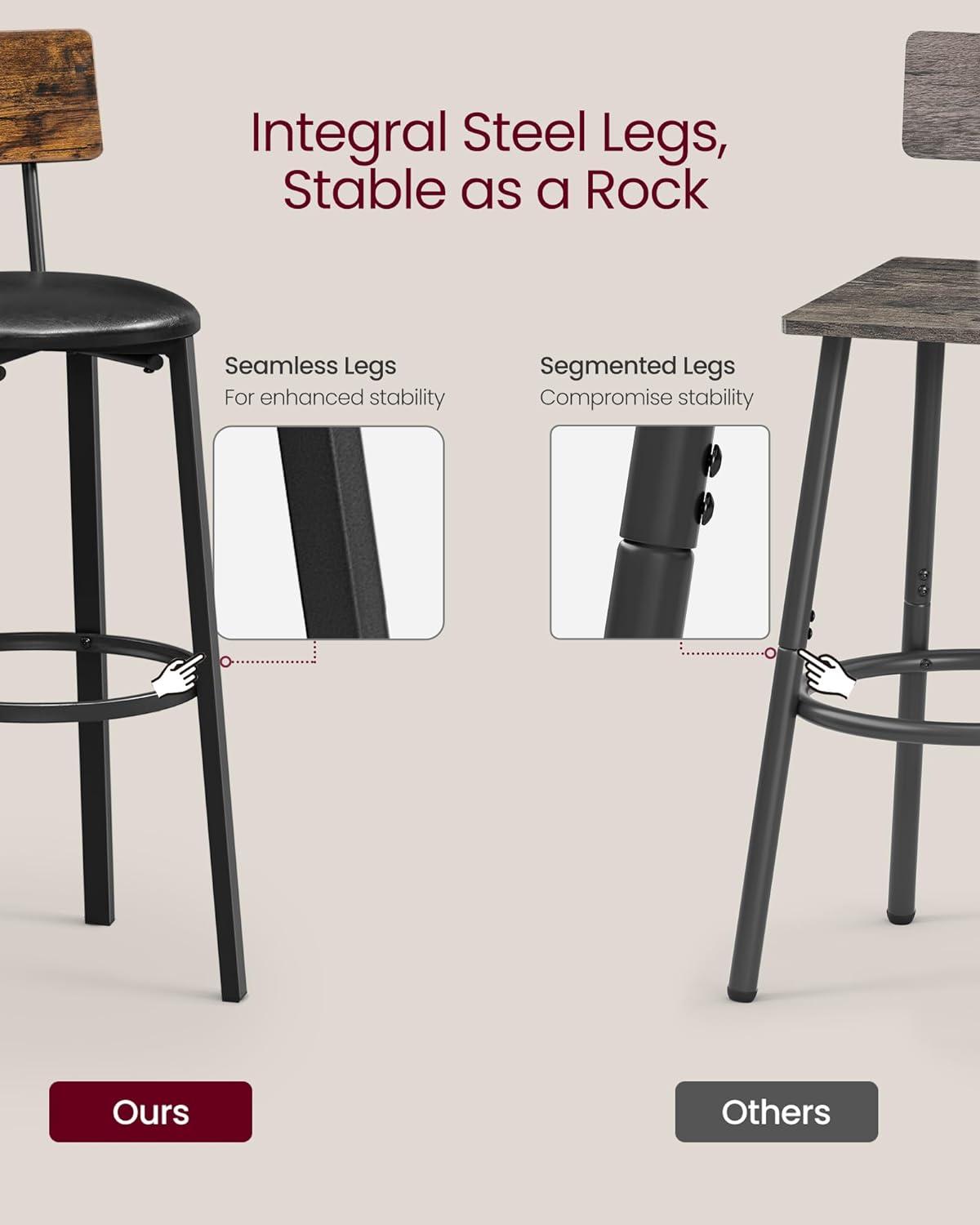 Upholstered Counter Stool with Metal Frame