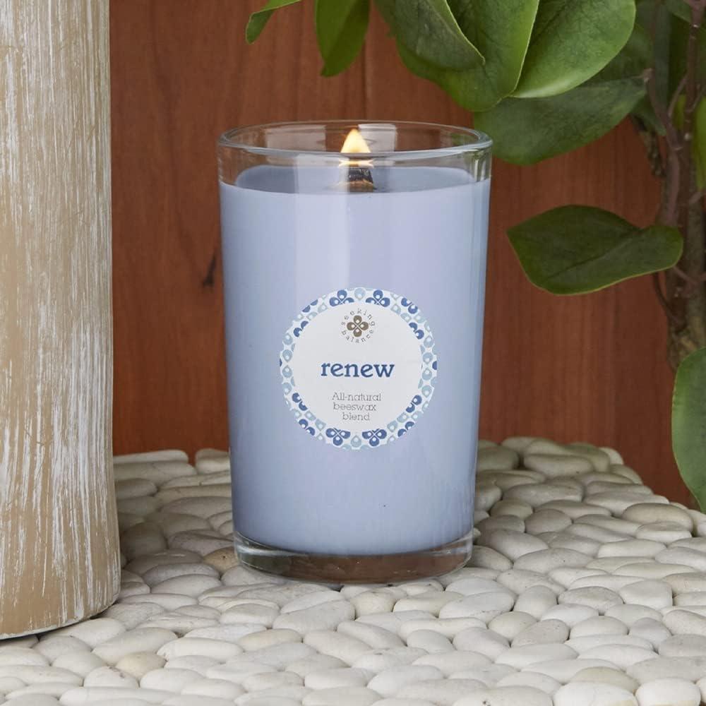 Renew Blue Beeswax Aromatherapy Jar Candle