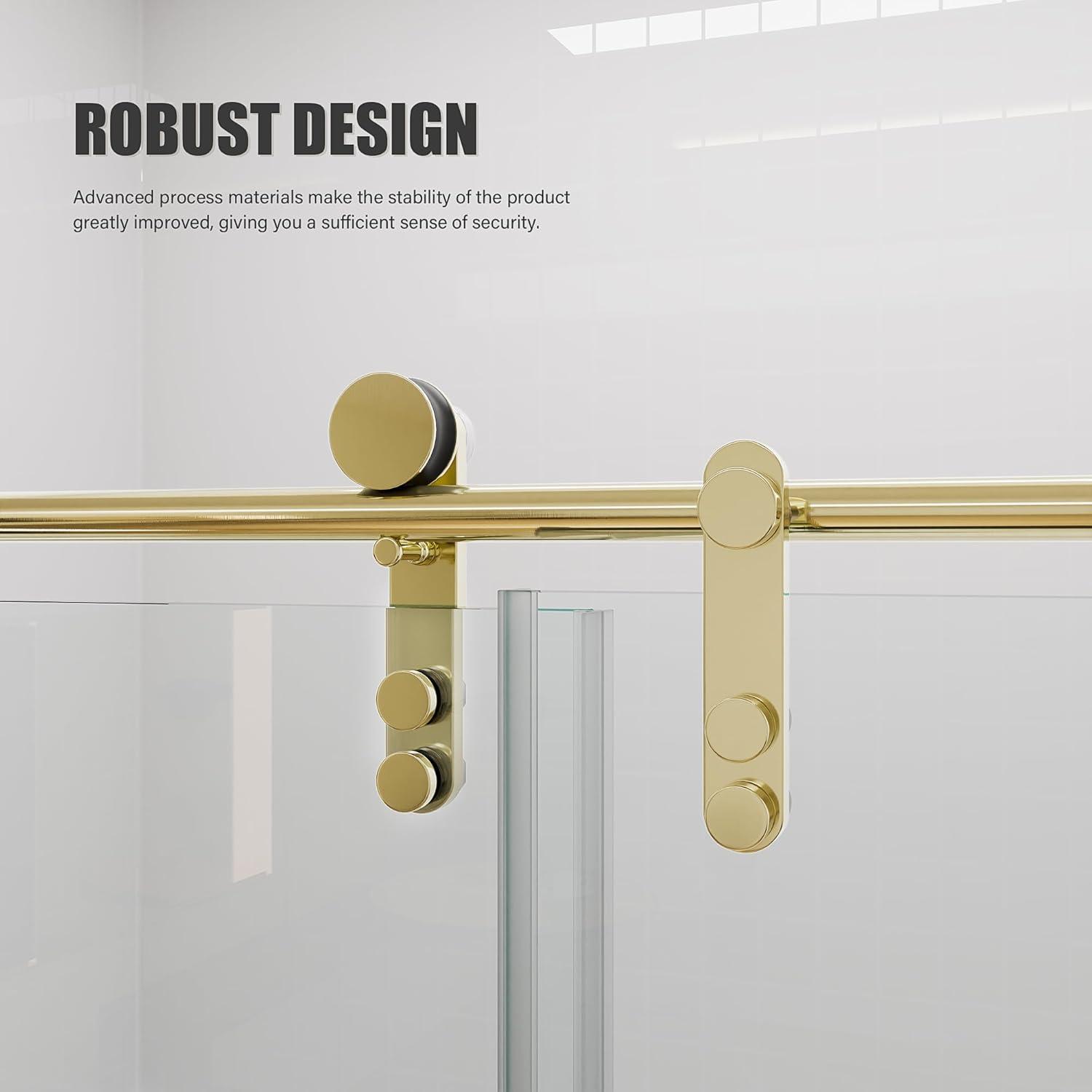 56-60"W X 76"H Double Sliding Shower Door, Aluminium Alloy Frame In Chrome, 5/16" (8Mm) Thick SGCC Tempered Clear Glass.
