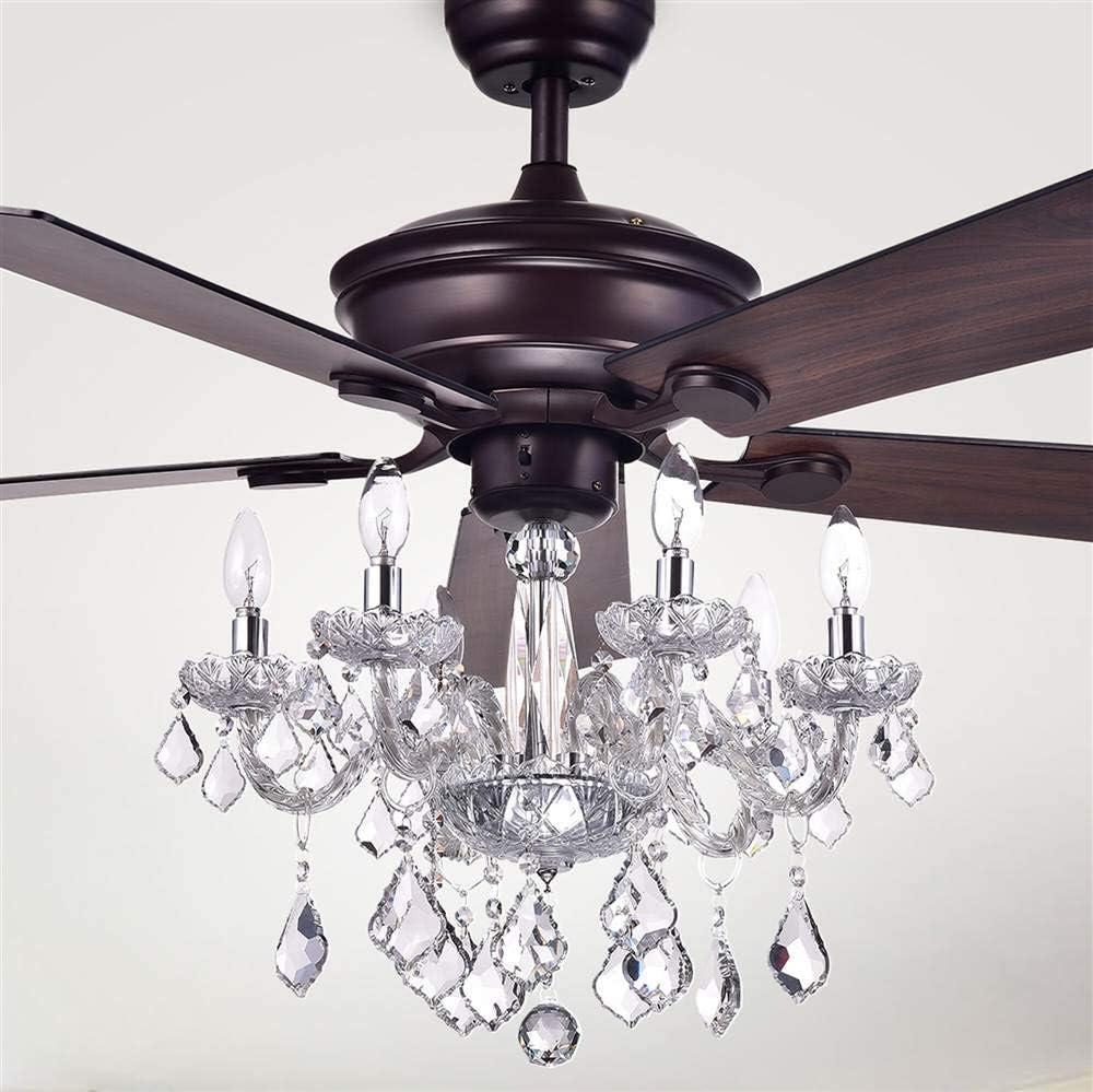 Havorand 52-inch 5-Blade Ceiling Fan Crystal Chandelier