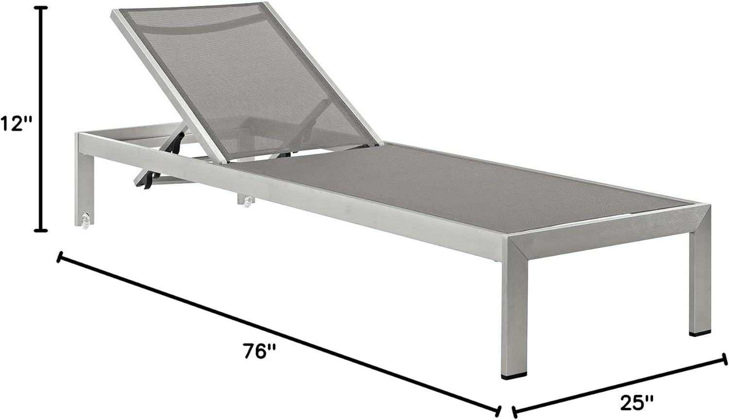 Modway Shore Aluminum Mesh Outdoor Patio Poolside Chaise Lounge Chair