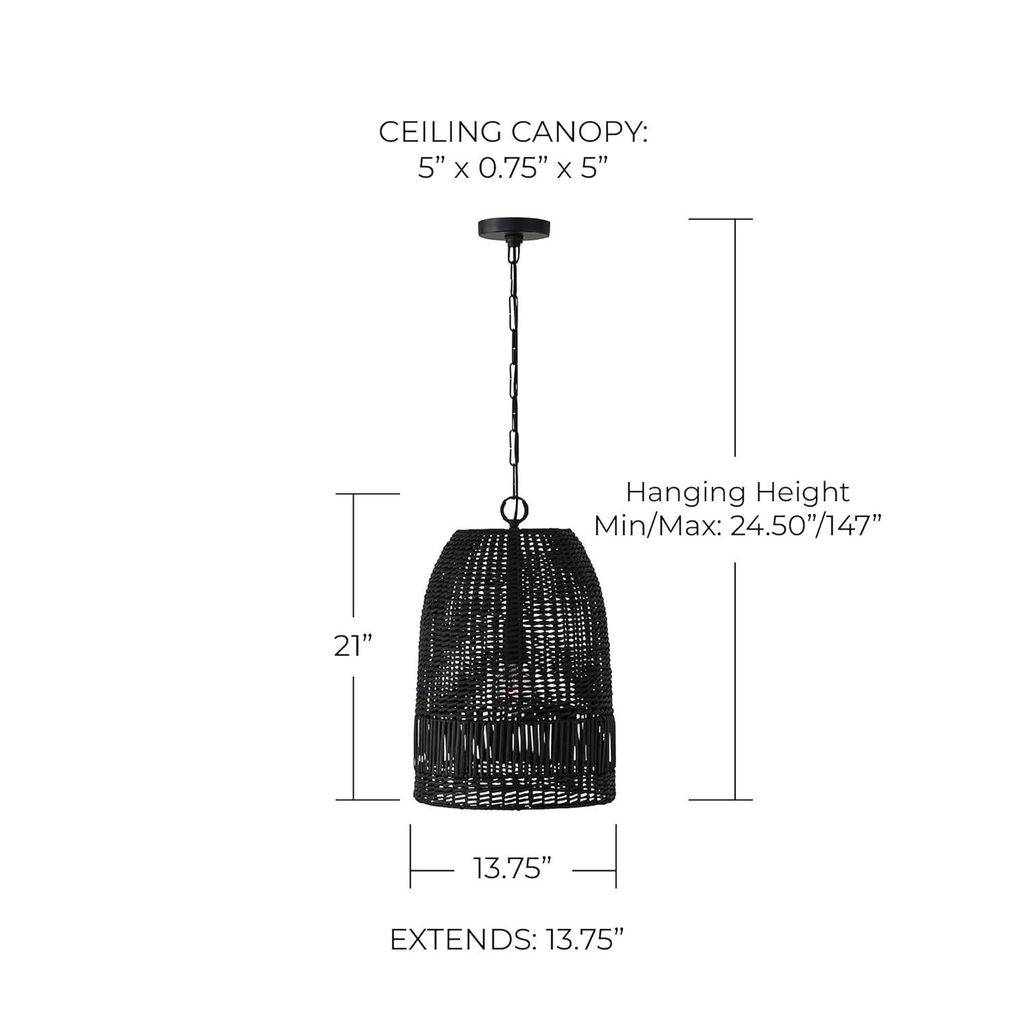 Capital Lighting Naomi 1 - Light Pendant in  Matte Black