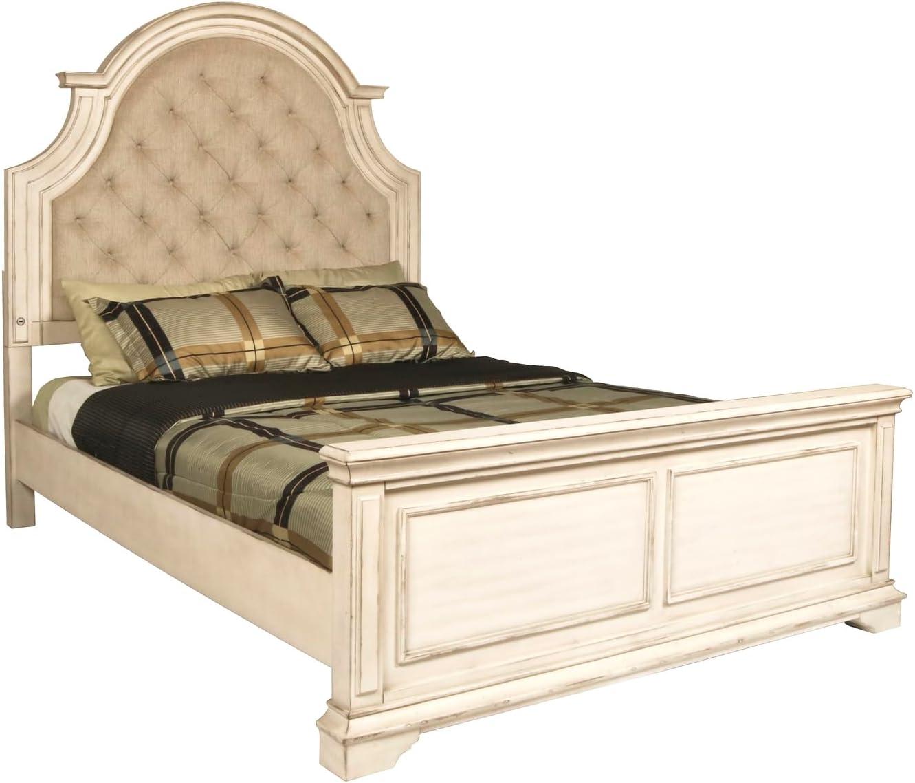 New Classic Furniture Anastasia Traditional Wood King Bed in Ant White