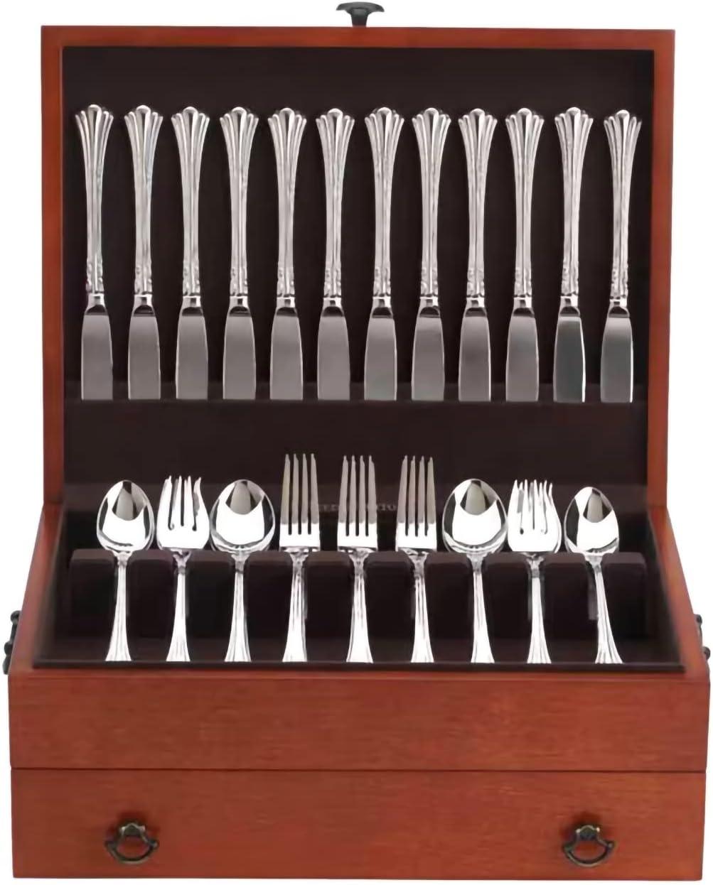 Reed And Barton Bristol Cherry Finish Flatware Chest