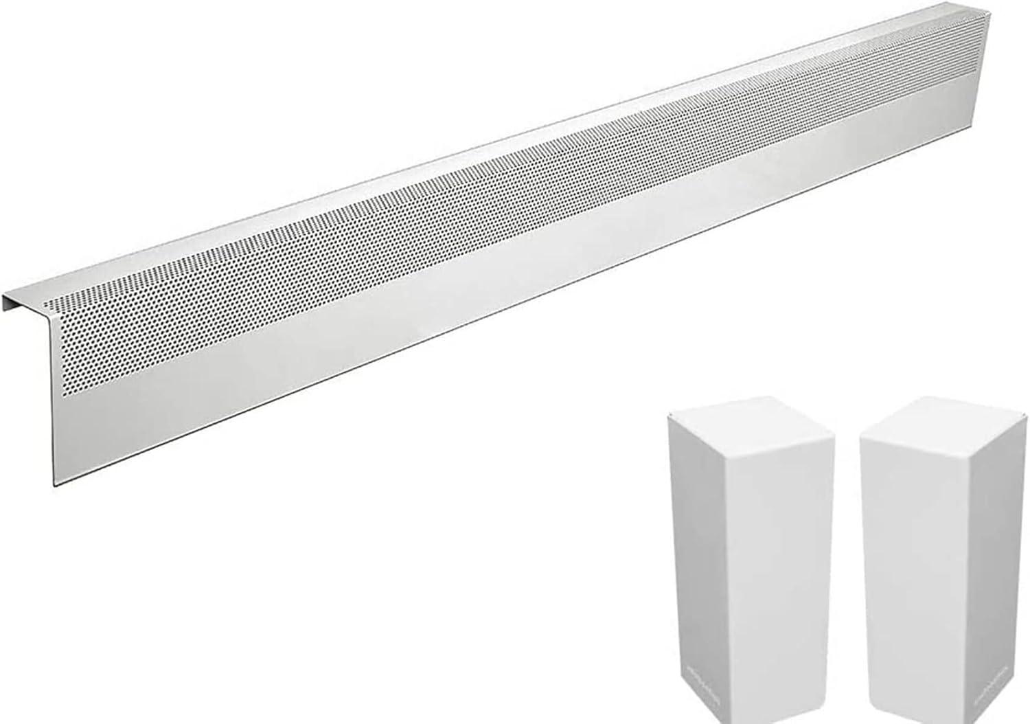 Baseboarders Baseboarders Basic Galvanized Steel Easy Slip-On Baseboard Heater Cover ONLY - White | ENDCAPS SOLD SEPARATELY