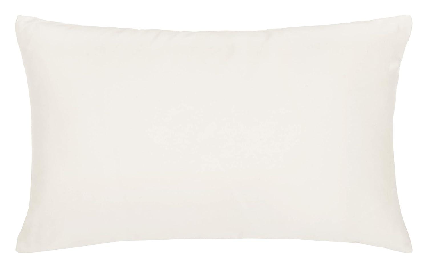 SAFAVIEH First Comes Love 12" x 18" Glam Plush Pillow, Gold/Cream