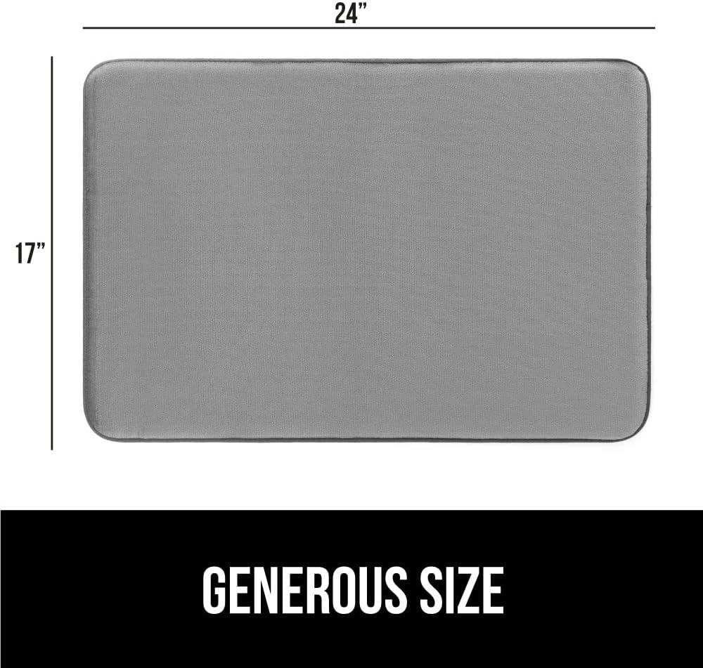 Gorilla Grip Memory Foam Bath Rug, Machine Washable, Bath Rugs for Bathroom Floor, 24x17 Mat, Graphite Gray