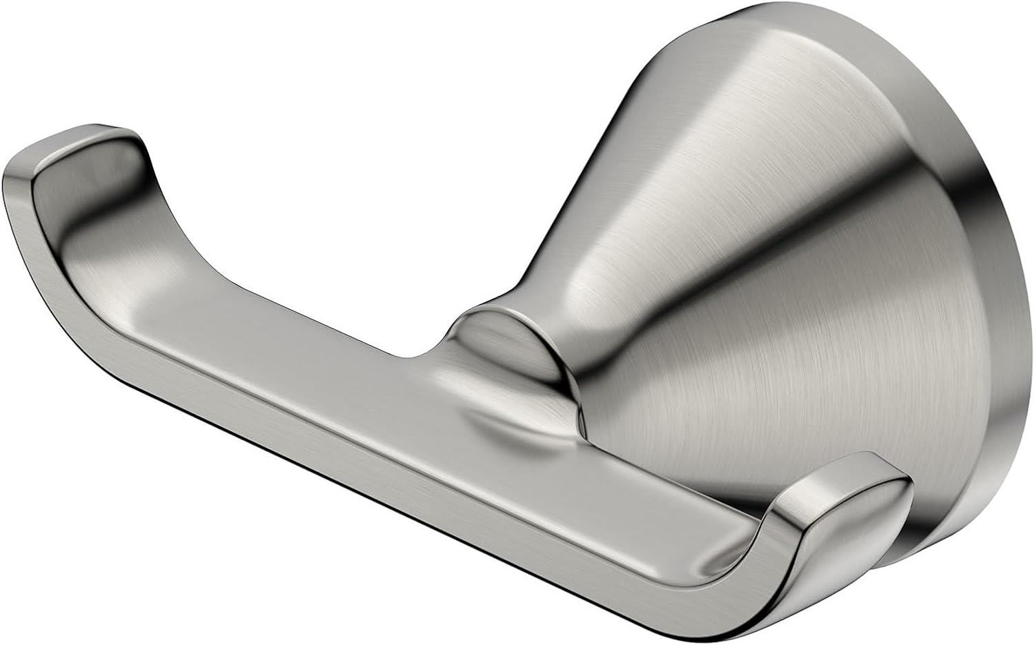 Brushed Nickel Double Robe Hook for Contemporary Bathrooms