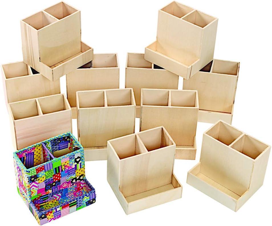 Set of 12 Wooden Desktop Organizers for Kids Crafts