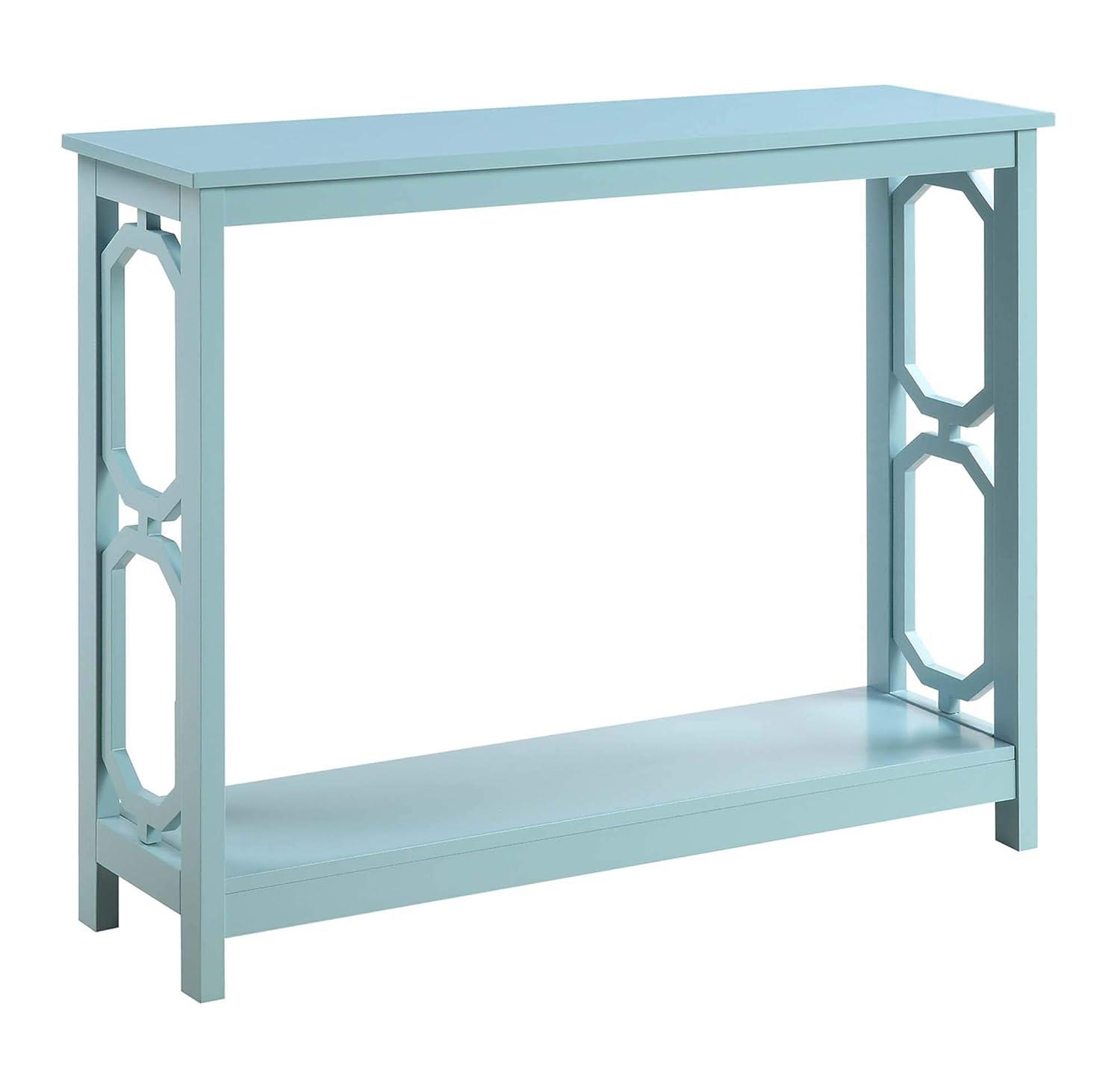 Convenience Concepts Omega Console Table with Shelf, Sea Foam