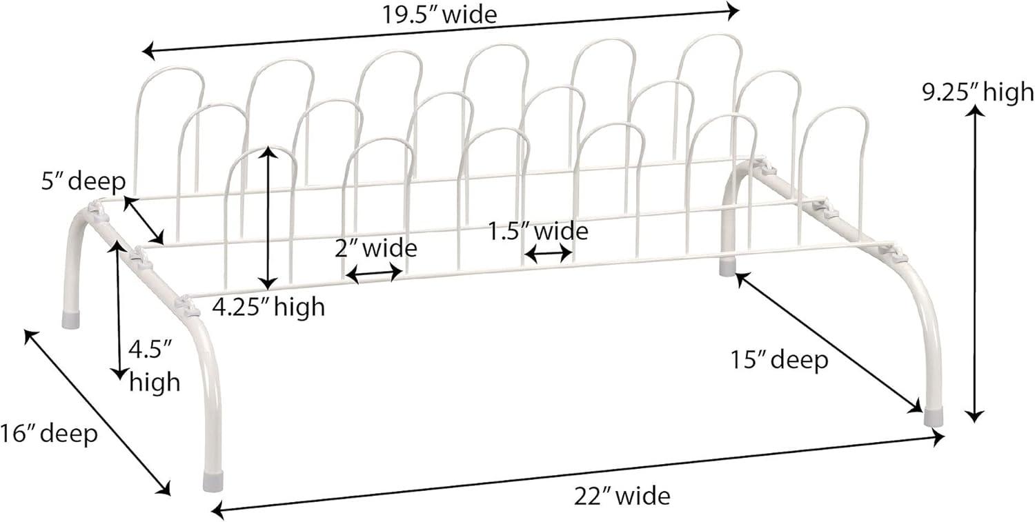 White Metal Freestanding 9-Pair Wire Shoe Rack