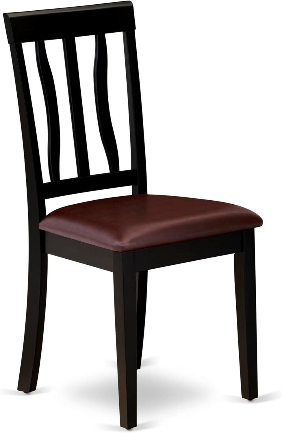WEAN5-BCH-W East West Furniture 5 Piece Kitchen Table Set- a Dining Table and 4 Chairs, Black & Cherry(Seat Type Options) WEAN5-BCH-LC