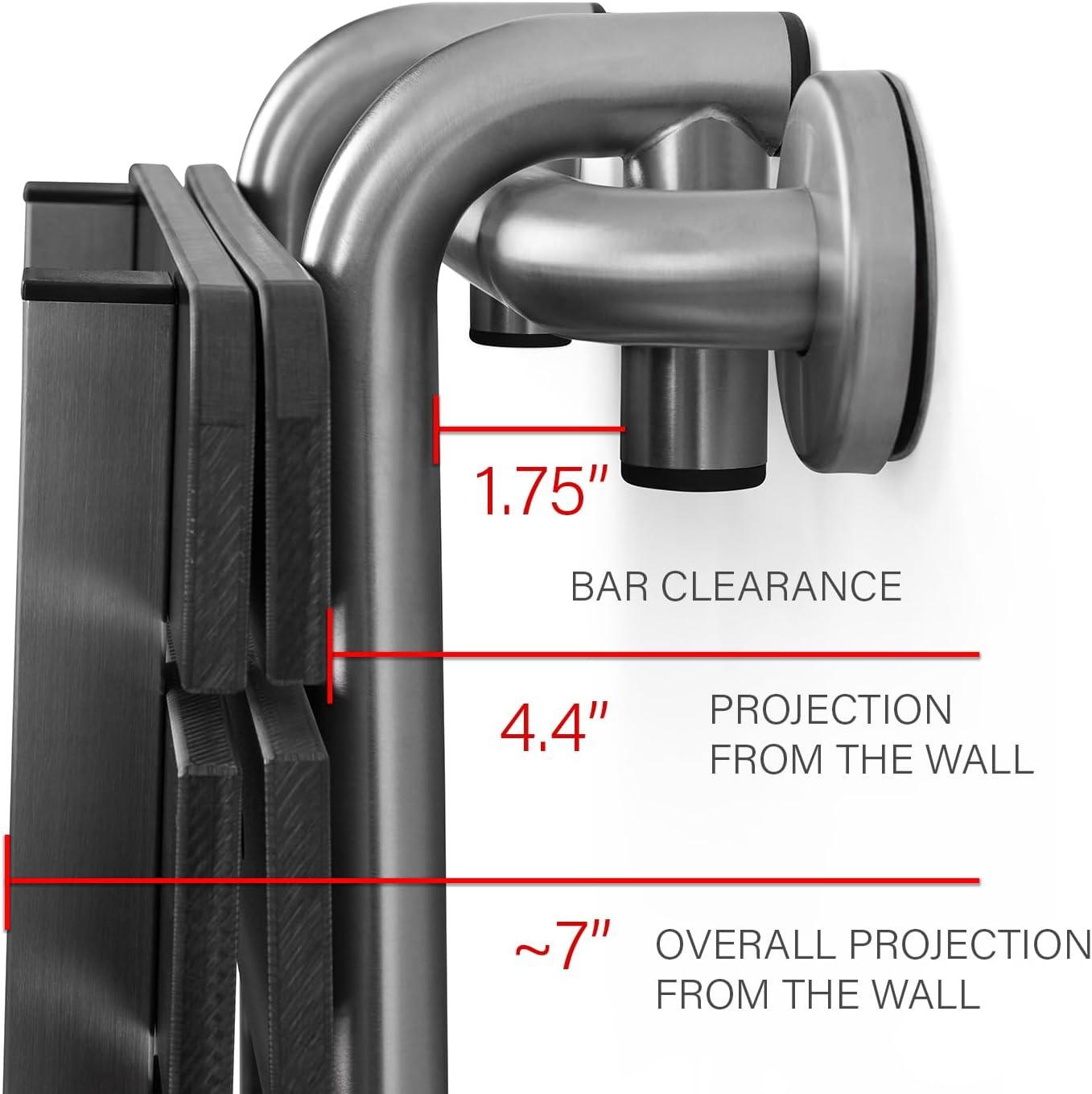 Seachrome Portable Hanging Profile Bench Shower Seat with 18-inch Grab Bar, Grab Bar Supported