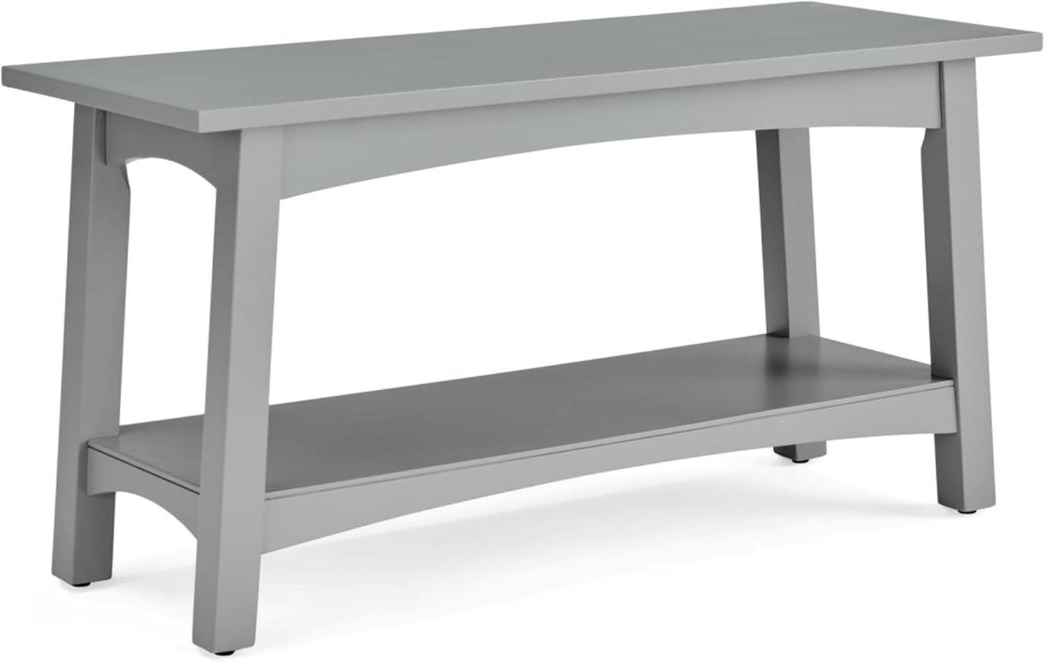 Alaterre Craftsbury 36 in. Sturdy Pine Wood Entryway Bench, Open Design Accent Furniture, Gray