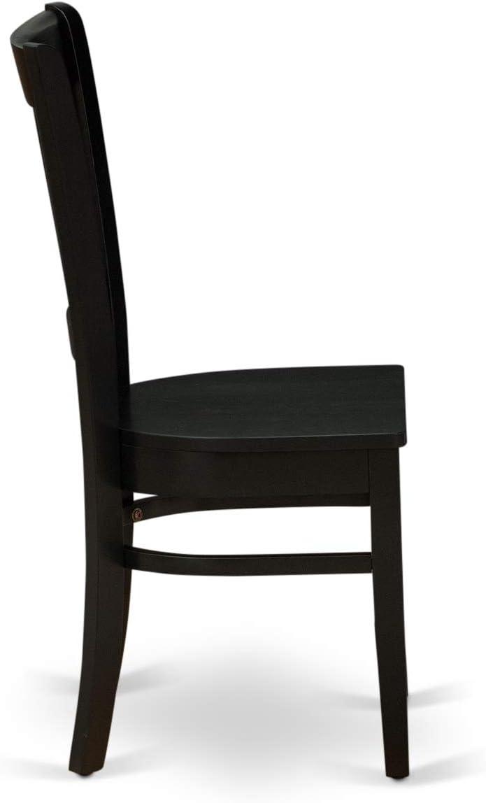 East West Furniture Antique 5-piece Dining Set with Slatted Chair Back in Black