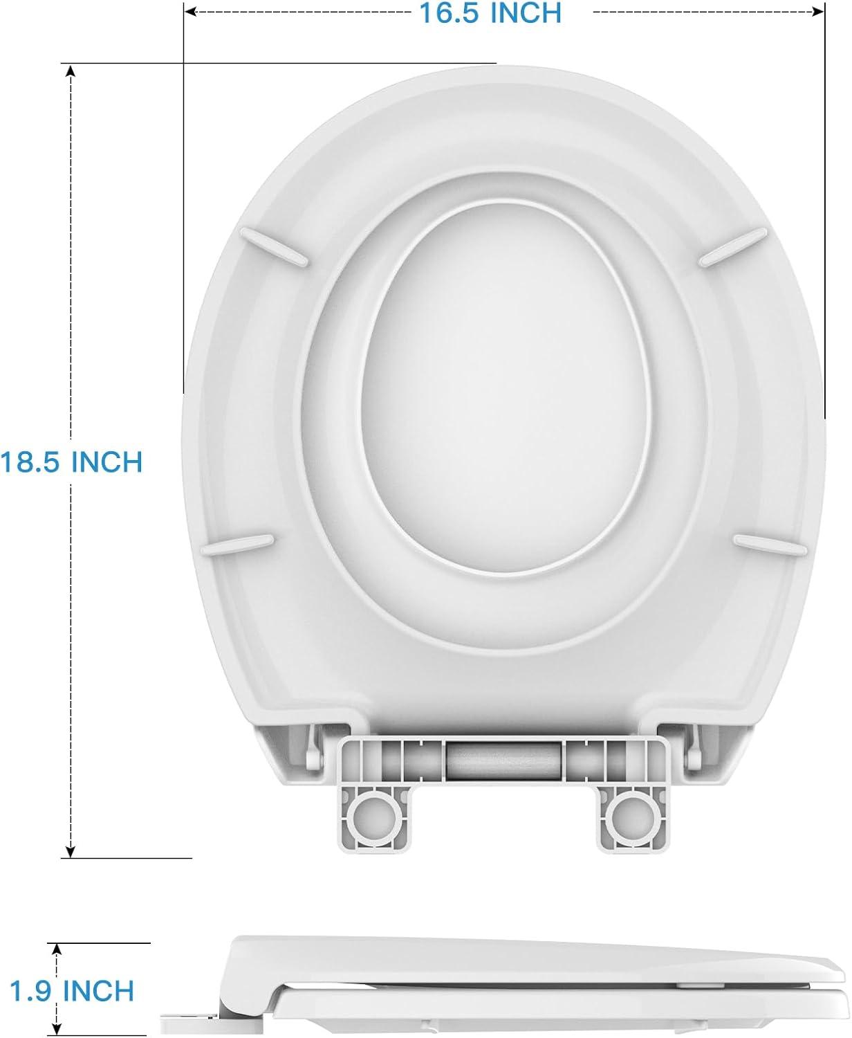 White Round Polypropylene Toilet Seat with Built-In Toddler Seat