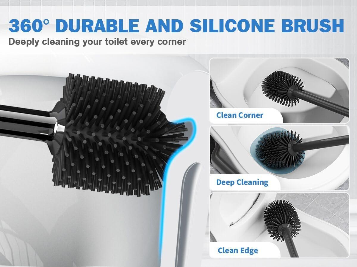 Tyuong Toilet Brush And Plunger Set 2 In 1 Plunger And Brush Set Toilet Brush Toilet Plunger And Brush Set Black Toilet Brush And Plunger Set Bathroom Plunger Household