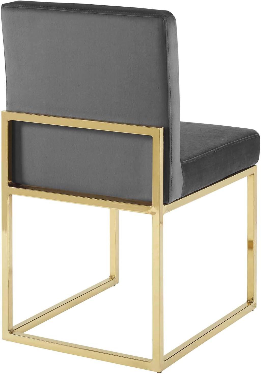 Modway Carriage Channel Tufted Sled Base Performance Velvet Dining Chair