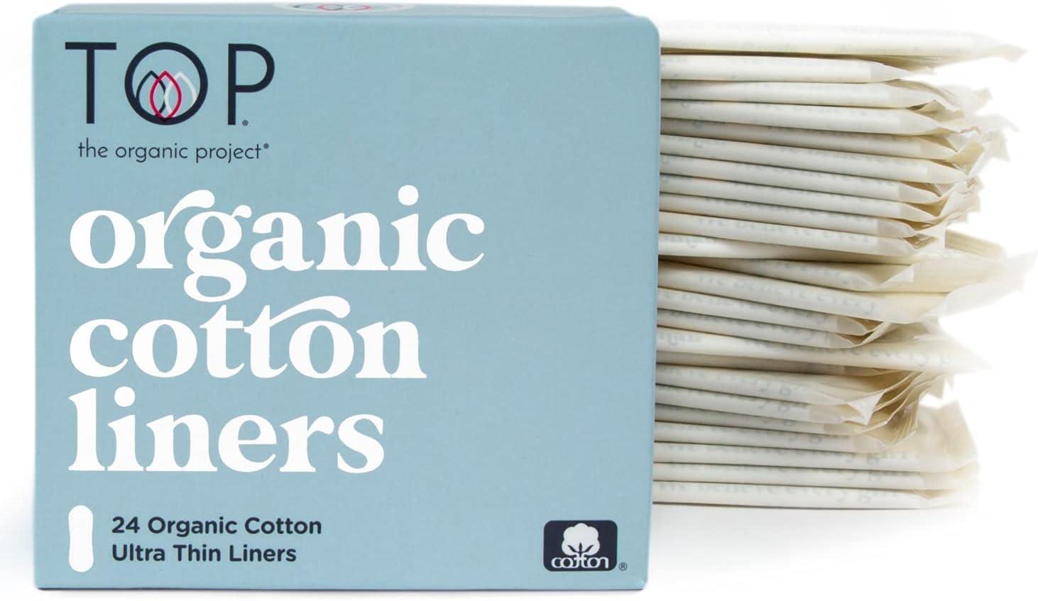 Organic Cotton Ultra Thin Panty Liners, Fragrance-Free, 24 Count