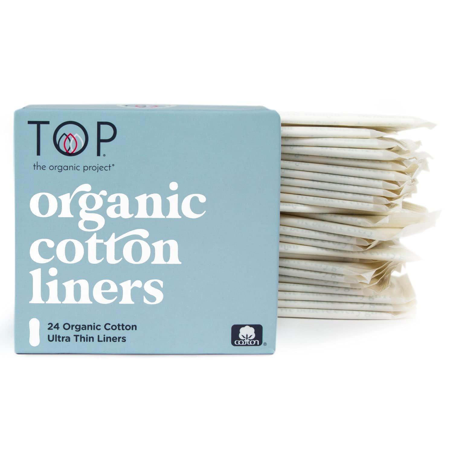 Organic Cotton Ultra Thin Panty Liners, Fragrance-Free, 24 Count