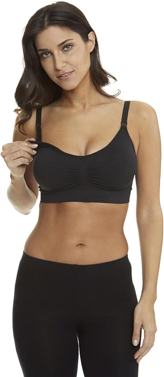 HOFISH 3PACK Full Bust Seamless Nursing Maternity Bras Bralette S-XXL with Extra Bra Extenders & Clips
