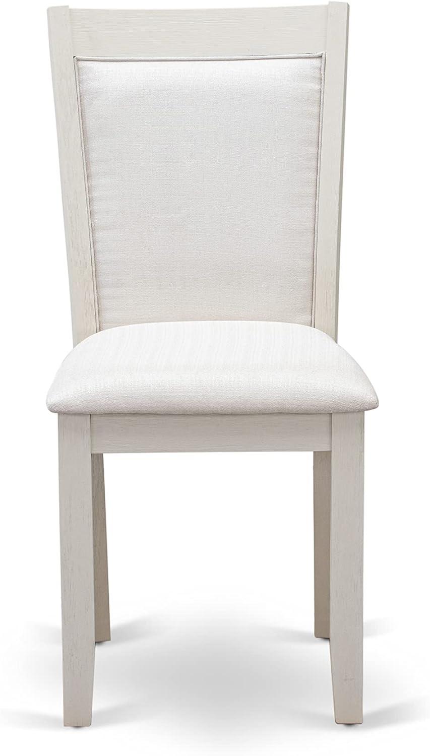 High-Back Parsons Side Chair Set in Cream Linen and Linen White