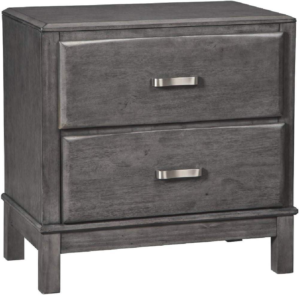 Caitbrook Nightstand Gray - Signature Design by Ashley: Contemporary Style, Wood Frame, Metal Glides Storage