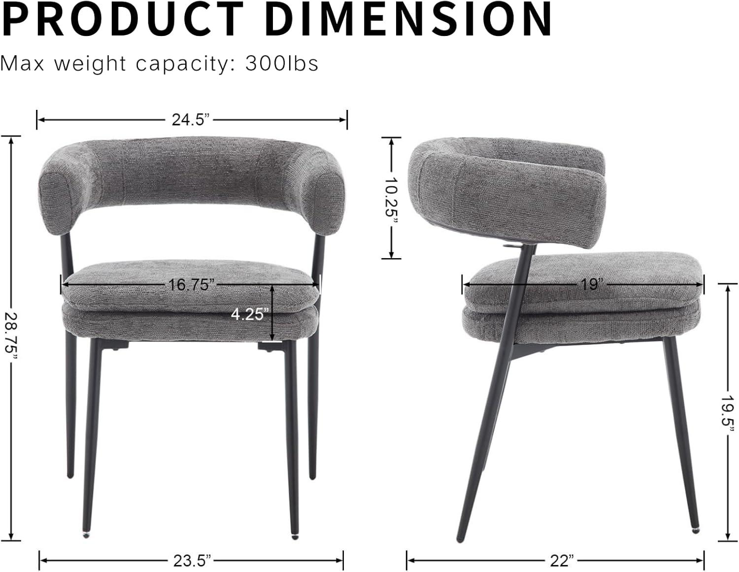 XINMICS White Dining Chairs Boucle Dining Room Chair Set of 2