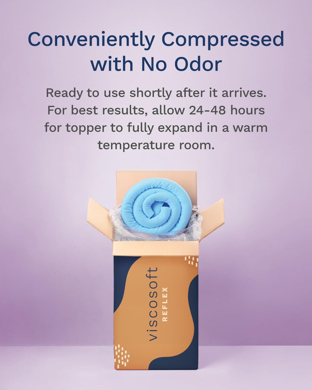 Mattress Topper - 2 Inch - CertiPUR-US Certified Gel Memory Foam - Reflex by Viscosoft  Twin XL