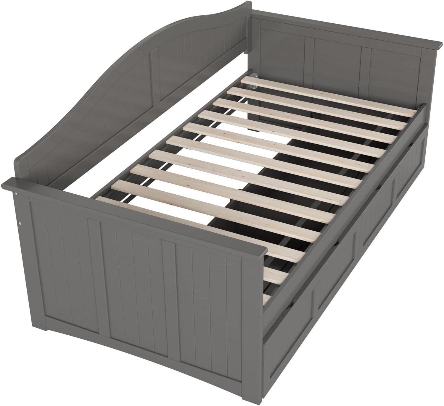 Nantucket Gray Twin Wood Daybed with Storage Drawers