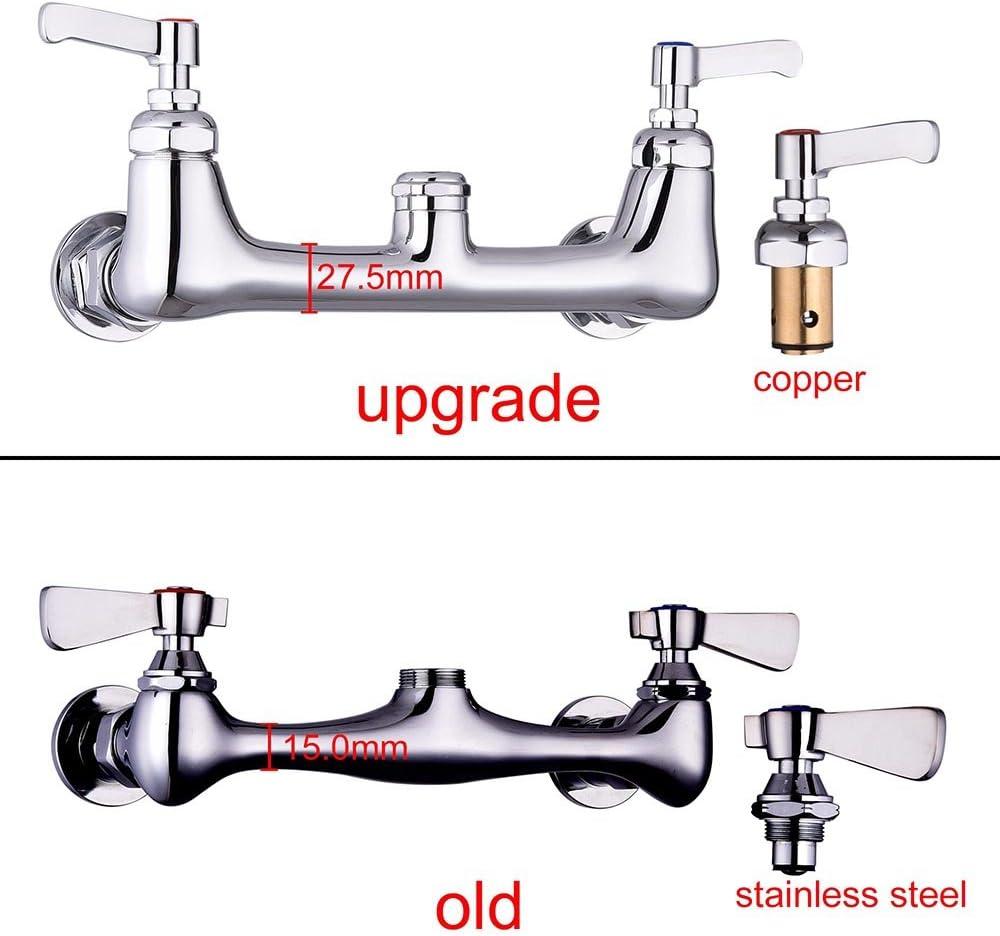 Aquaterior 44" Commercial Pre-Rinse Kitchen Faucet 12" Add-on Spout Wall Mount CUPC NSF CEC