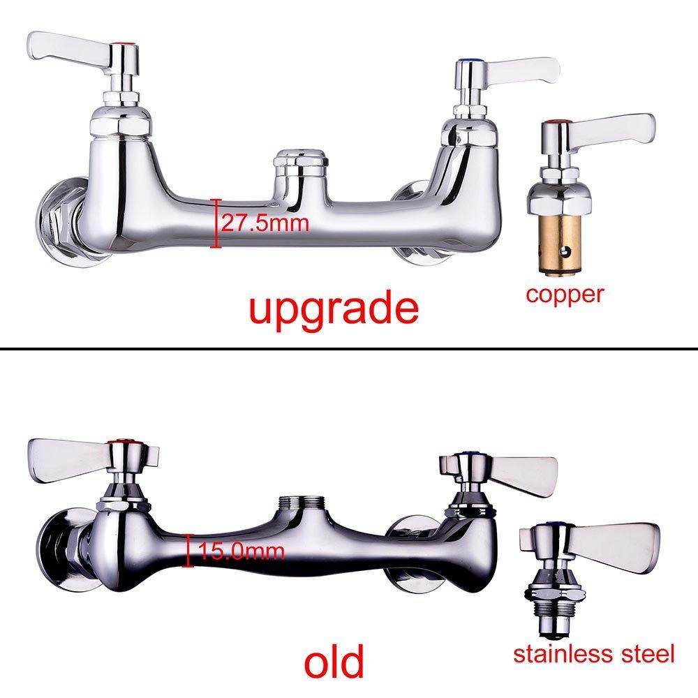Aquaterior 44" Commercial Pre-Rinse Kitchen Faucet 12" Add-on Spout Wall Mount CUPC NSF CEC