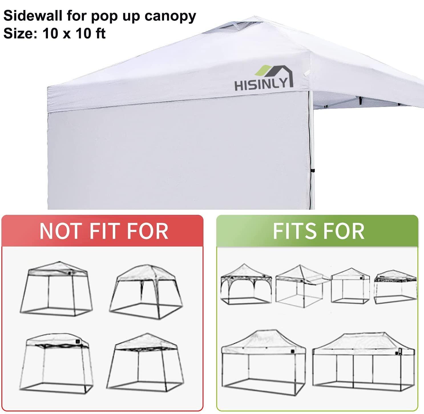 HLong Canopy Tent Sidewall for 10x10 Pop Up Canopy, 1 Piece, Black