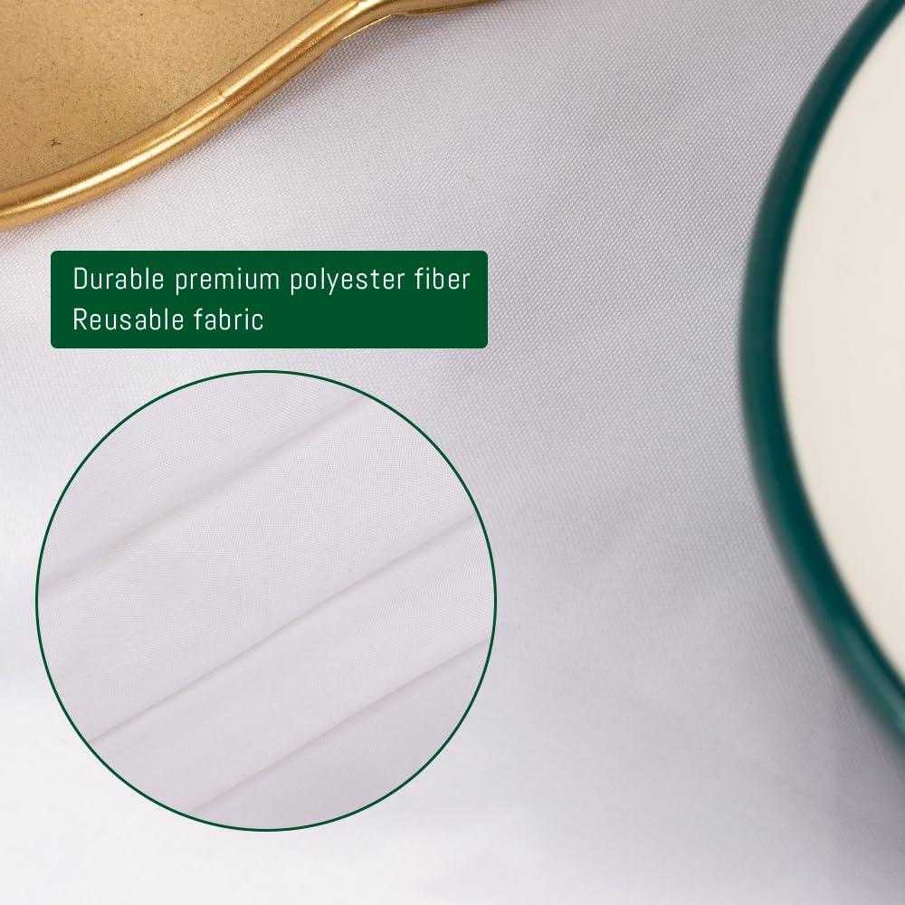 10 Pack Round Tablecloth White 120 Inch, Stain Resistant and Wrinkle Polyester Table Cloth, Washable Table Cover for Kitchen Dining, Wedding, Buffet Table, Holiday Party