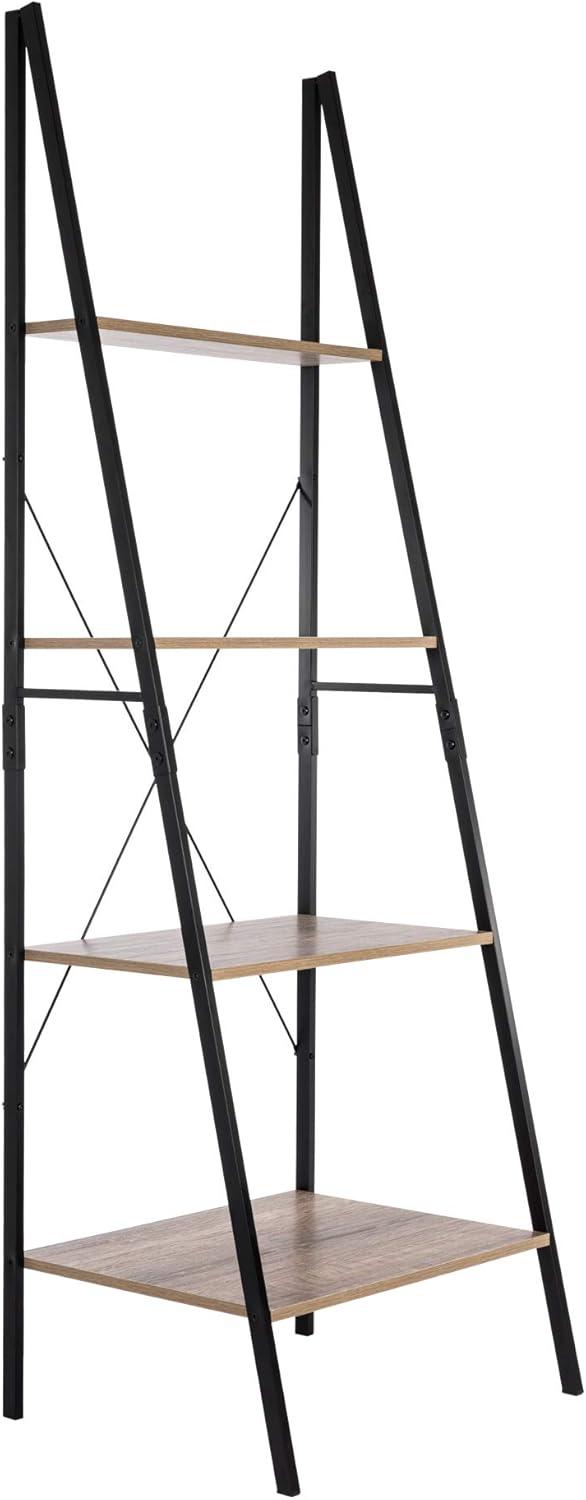 Tribeca Industrial A-Frame Ladder Shelf in Weathered Brown