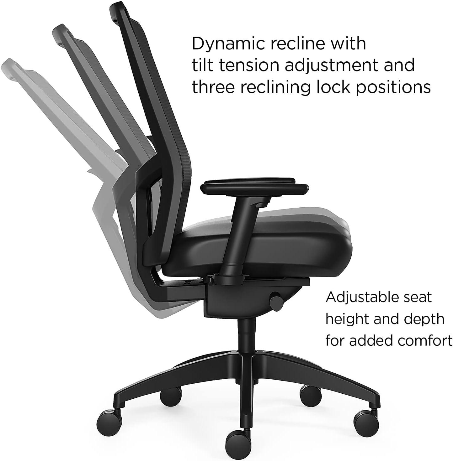 Staples Workplace Series 500 Vinyl & Mesh Task Chair Black Adj Lumbar 2D Arms 2846129